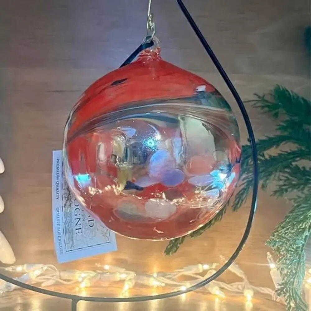 Hand blown Glass Ornament Witch gazing ball 5” oversized large NEW with tags